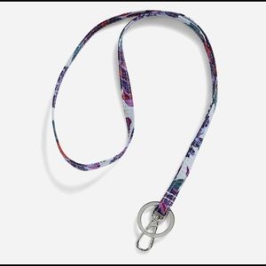 NWT Vera Bradley Petite Neon Blooms Signature Ring & ID Clip Lanyard.